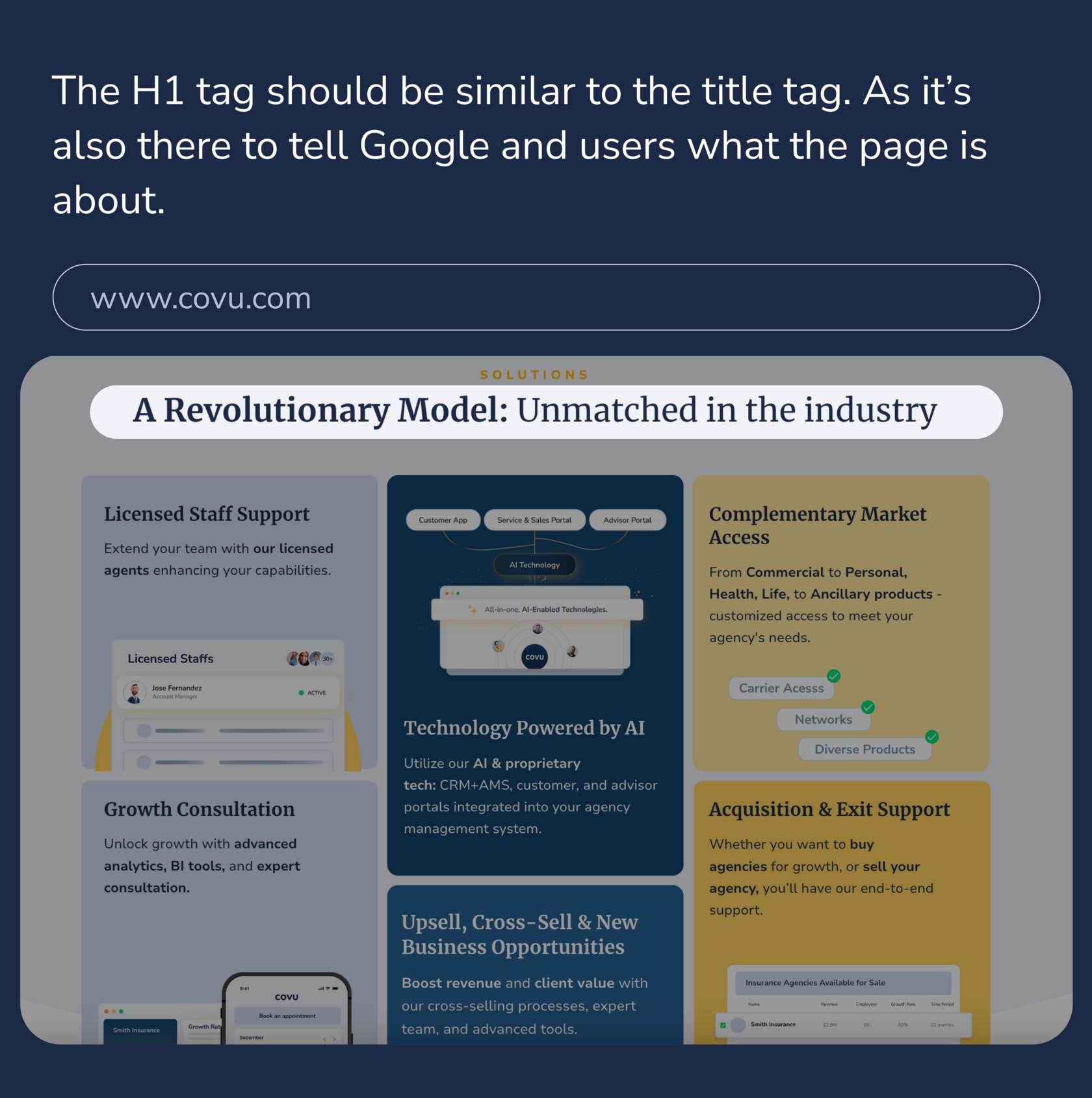 heading optimization for SEO for insurance agents / agencies